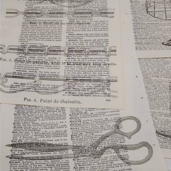 Sewing Vintage Dictionary Prints, Seamstress Prints, Book Page Prints - Picture 4 of 9